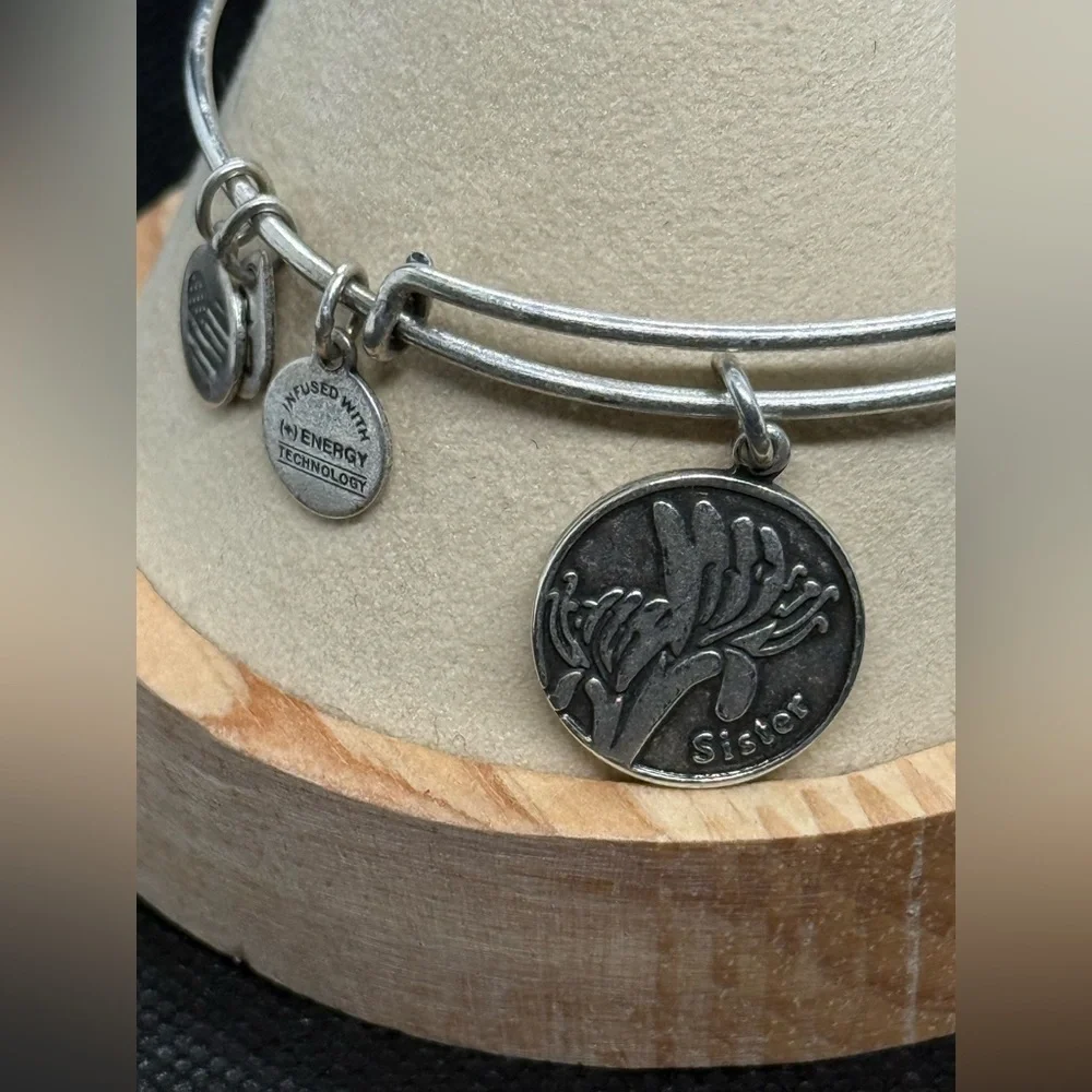 Alex and Ani Silver Bracelet with Charms ‘Sister’